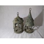 Two vintage hanging lanterns - A/F