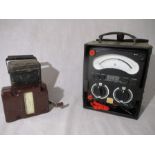 A NATO Multimeter set ( No.1, Mk 2) with broad arrow stamp by Avo along with a cased bakelite
