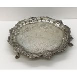 A small Victorian silver salver on pad feet, London 1846 weight 252g
