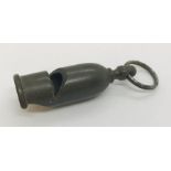 A GWR horn guards whistle, stamped to reverse