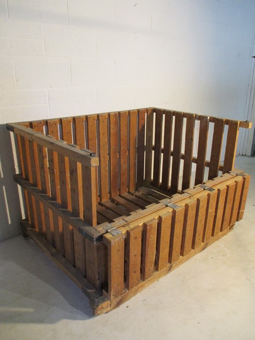 An Axminster Carpets large bobbin crate, with drop down front.. Height 93cm, Length 146, Width - Image 3 of 6
