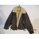 A vintage leather and sheepskin flying style jacket, by Toto- size M