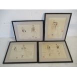 A set of four framed Oriental prints