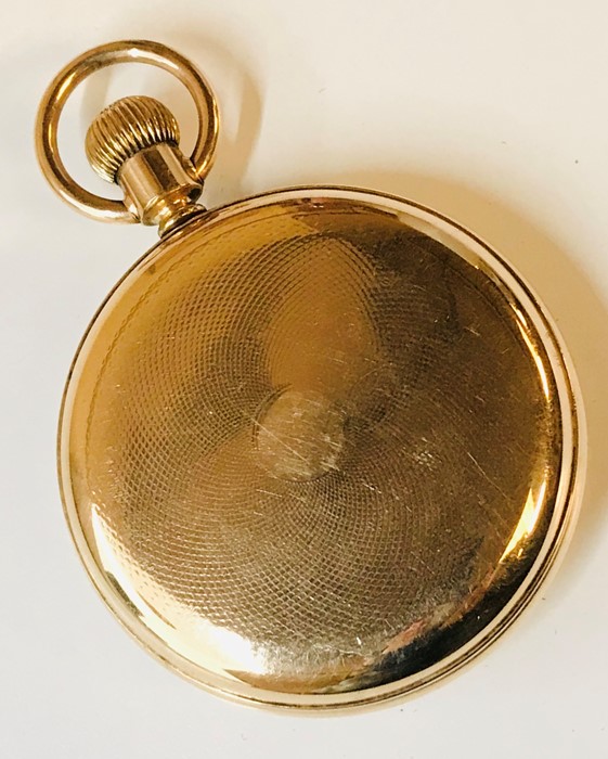 A gold plated pocket watch the white enamel dial with subsidiary dial, The Sales Co., USA - Image 3 of 3