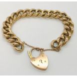 A 9ct rose gold bracelet and padlock total weight 27.8g