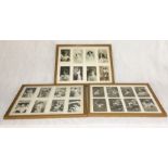 Three framed vintage postcard collections