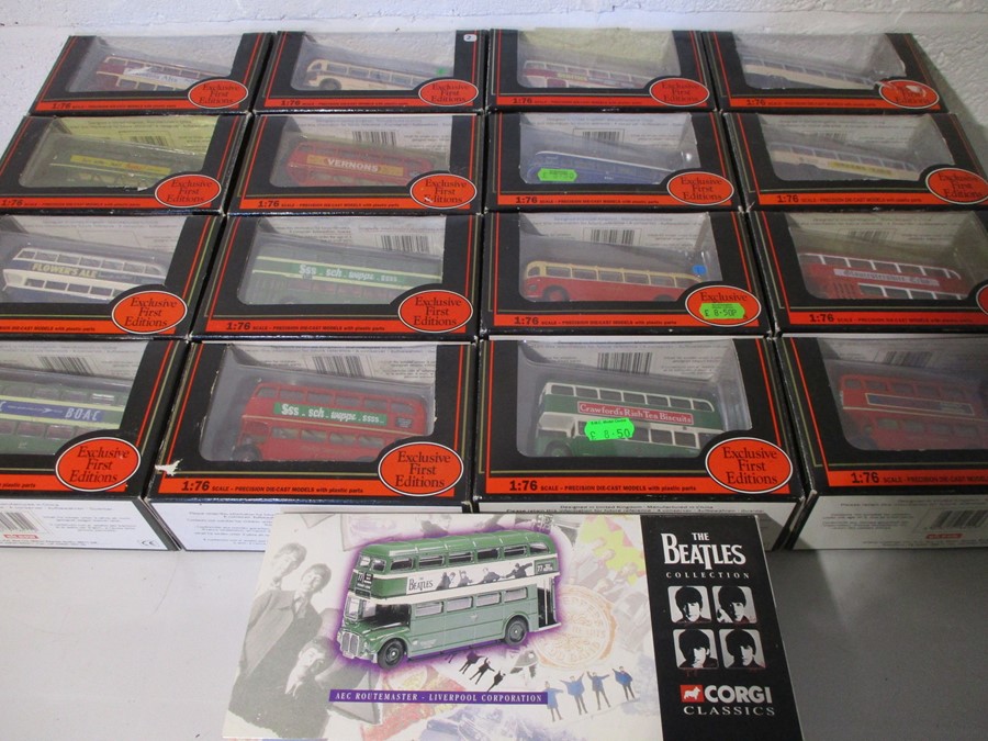 A collection of sixteen Gilbow 1:76 scale die cast buses from the exclusive first edition