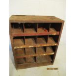 An industrial set of pigeon holes. H54cm W44cm D21cm