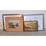 A collection of framed watercolours and prints including E.H. Bibbing 1948, Donald Southern etc.