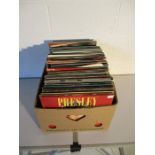 A box of various 12" vinyl records including rock, pop, classical, musicals, soundtracks etc -