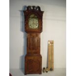 A large mahogany Bradford longcase clock with painted dial, indistinct signature