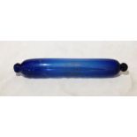 A Bristol blue glass rolling pin - slight damage to one end