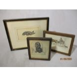 Three small Cecil Aldin prints "The same old wish", "Nonie" and one other dog print of a Spaniel