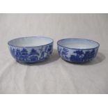 Two Mintons flow blue bowls