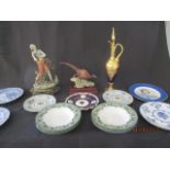 A collection of china and glass including Capodimonte, Royal Crown Derby, Coalport etc.