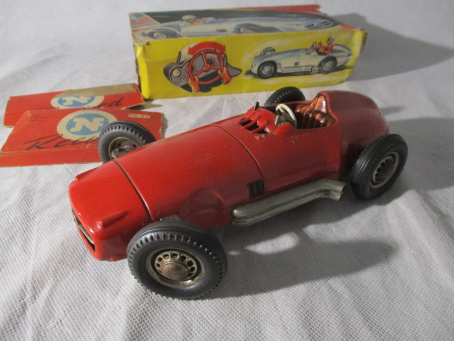 A vintage Mercedes Benz friction driven, tin plate model racer, Made in West Germany by NF. Car No - Bild 7 aus 14