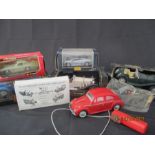 A collection of mainly Burago model cars including Jaguar SS100, a 1928 Mercedes Benz, a type 59