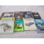 A small collection of car related books etc including MGB Haynes manual, Drivers handbook etc.