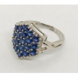 A 9ct white gold sapphire dress ring