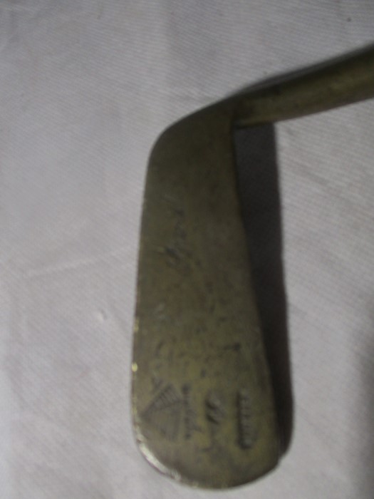 Three vintage golf clubs- two with Hickory shafts, including "The Leslie Putter", "Pyramid Putter" - Image 2 of 7