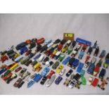 A collection of unboxed die-cast vehicles including Corgi, Matchbox, Tonka, Lledo etc
