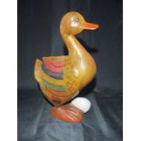 A large wooden novelty duck