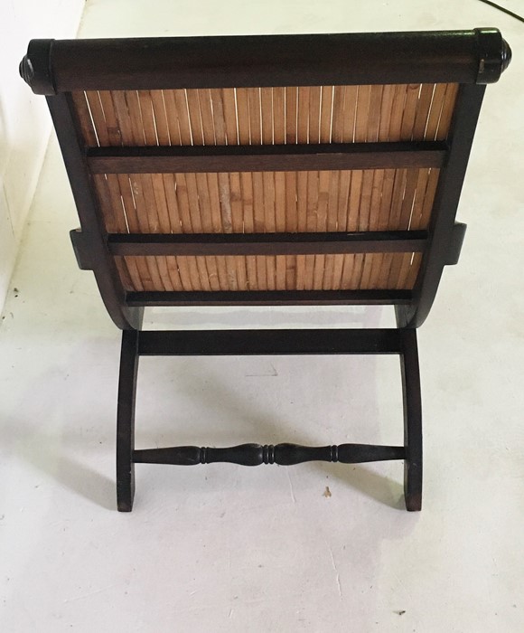 A plantation style chair with scroll arms and curved bamboo seat - Image 4 of 4