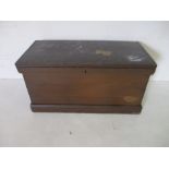 A vintage wooden trunk