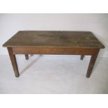 A pine farmhouse table. L169cm W80cm H77cm