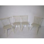 A set of four Varjonen (Finland) stick back dining chairs