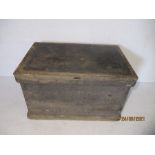 A large metal bound carpenters chest with various internal compartments. Length 95cm Width 61cm