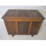 A vintage oak blanket box