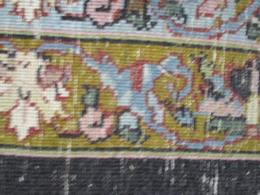 A black ground carpet with floral design, animals etc. approx 12ft x 8ft 10 inches - Image 7 of 8