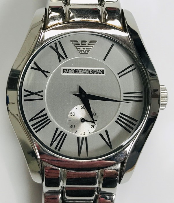 An Emporio Armani gentleman's stainless steel wristwatch with subsidiary second dial, boxed - Image 3 of 5