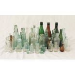 A collection of vintage glass bottles etc