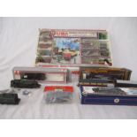A boxed Lima Super Freight Flyer ( A/F) along with a Bachmann BR Class 4 boxed loco, various