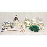 A collection of various china and glassware including an Aynsley part tea set, Minton, Royal Doulton