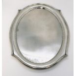 An oval hallmarked silver salver, Chester 1924, weight 353g