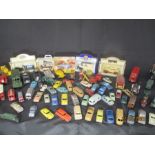 A selection of vintage play worn model cars including Lesney, Corgi and Dinky