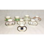 A collection of 18th century Sevres porcelain cups and saucers along with other similar etc