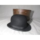 "The Perbro" bowler hat by Perkin Bros, Plymouth in hat box