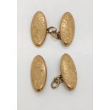 A pair of 15ct gold cufflinks, weight 13g