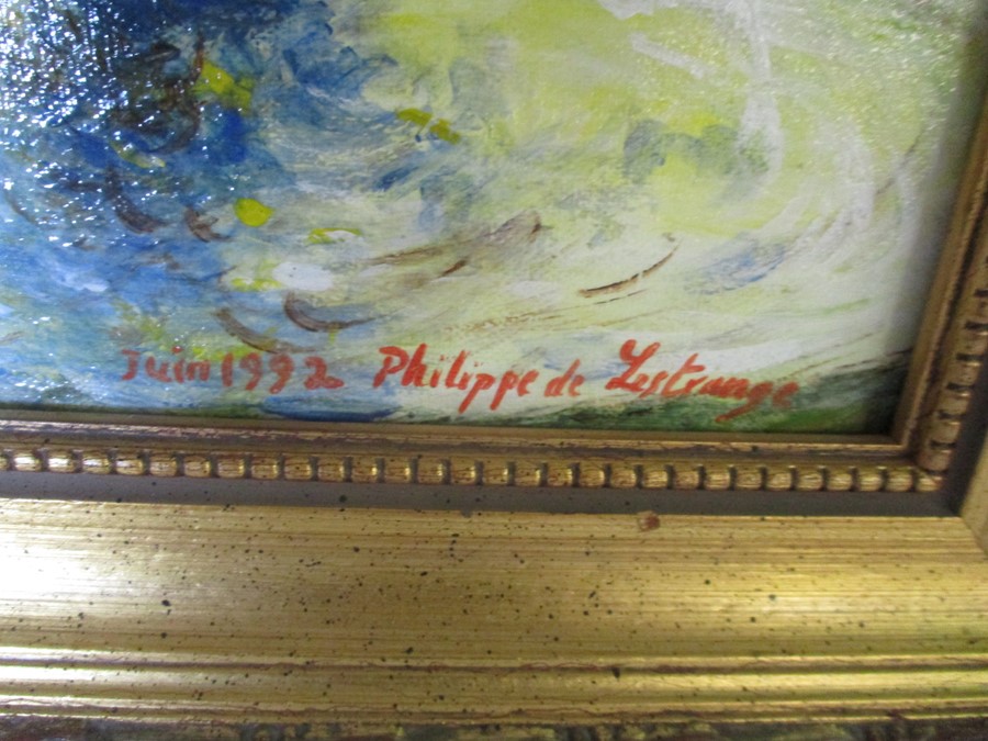 A collection of pictures including an Impressionist oil signed Philippe De Lestrange, an - Image 3 of 22