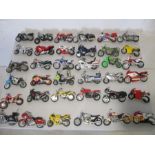 A collection of thirty six model motorcycles including Maisto etc