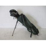 A set of right handed Callaway Big Bertha X-14 Steelhead golf clubs in carry bag. Clubs included are