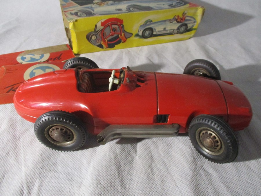 A vintage Mercedes Benz friction driven, tin plate model racer, Made in West Germany by NF. Car No - Bild 6 aus 14