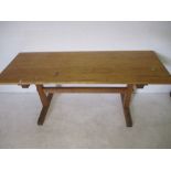 A pine refrectory table - length 178cm, width 67cm, height 73cm
