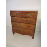 A Georgian mahogany chest of five drawers