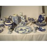 A collection of blue and white china- some A/F