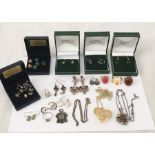 A collection of mainly 925 silver jewellery including earrings, pendants, rings etc.